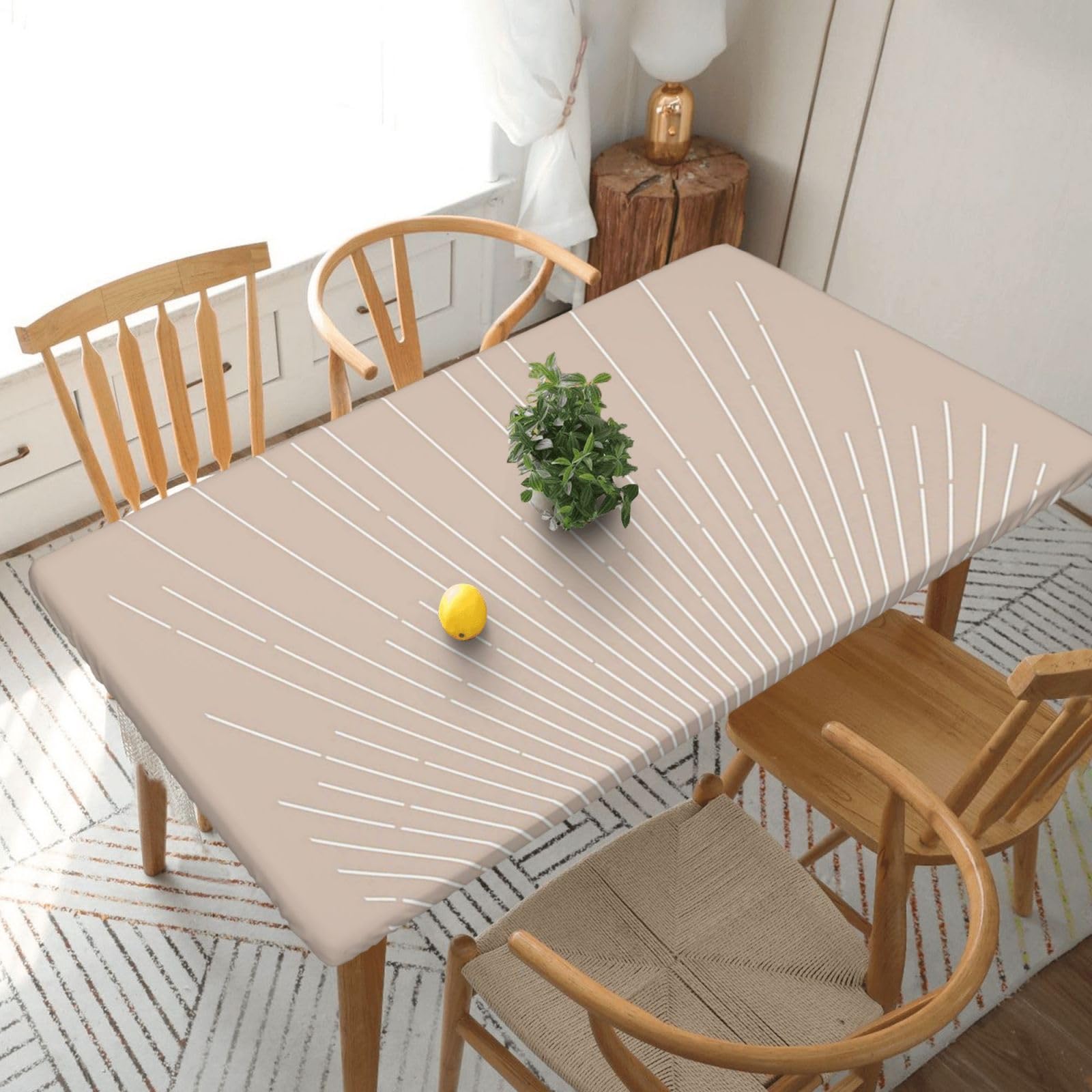 BNVSADC Abstract Geometric Printed 5FT Tablecloth Polyester Kitchen Water Resistant Table Cloth Dining Table Decoration Table Covers, 152x76 CM