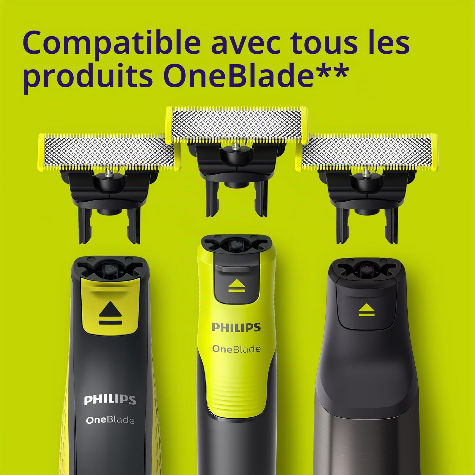 Philips Oneblade Rasoir Face & Body Kit Corps Avec 2 Lames 1 Peigne Corps 1 Gaine de Protection, 2 unités