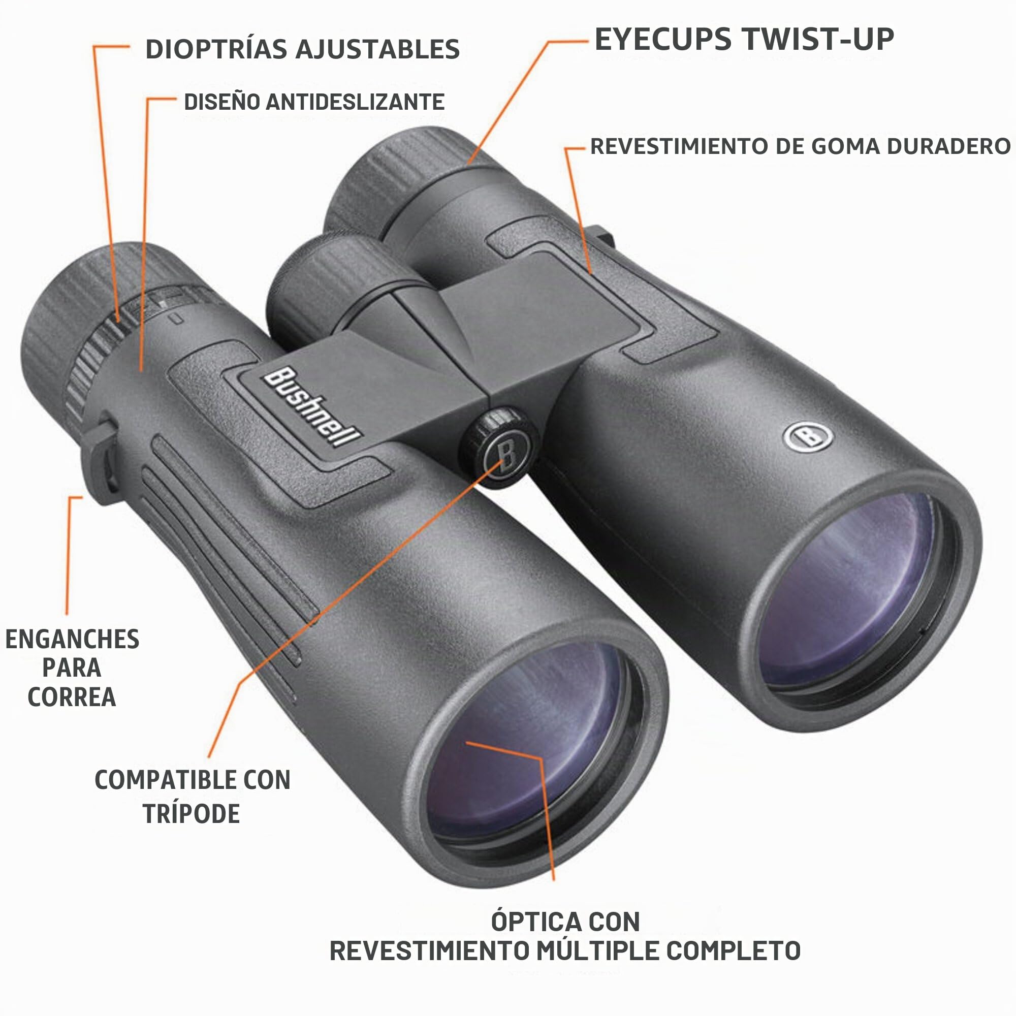 Bushnell - Legend - Prismáticos - 10x50 - Prisma de Techo - Negro - Multirecubrimiento Total - BB1050W