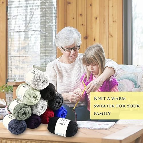 Miniatura 8 de 1 hilo de lana merino 100% para tejer, hilo de 4 capas para tejer, hilo de ganchillo para suéter, bufanda, sombrero, calcetines, mantas (rojo)