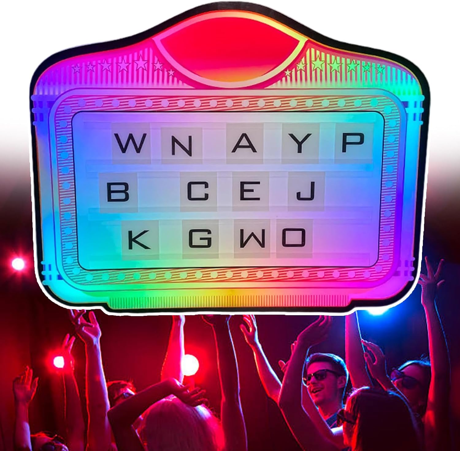 VIP Bottle Service Sign-W/Interchangeable Letters & Numbers,Service Sign Can Display Text,7-Color Light, DIY Information, for Home Decor, Birthday Celebrations and Letters