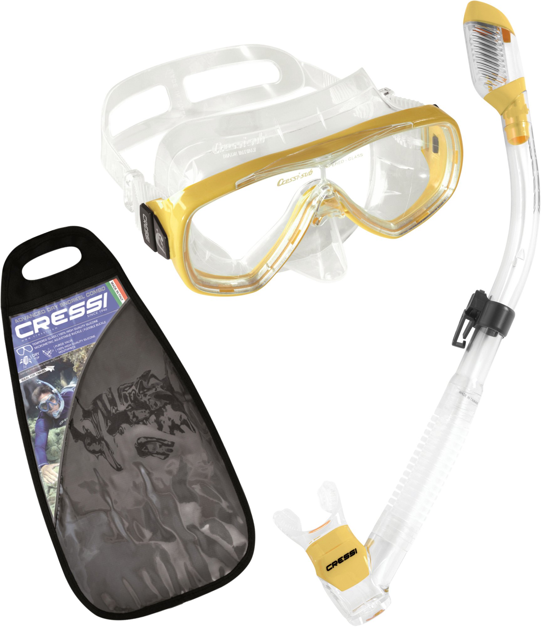 Cressi Tauchset Schnorchelset Onda Dry (Made in Italy) - Pack de Buceo (Adulto)