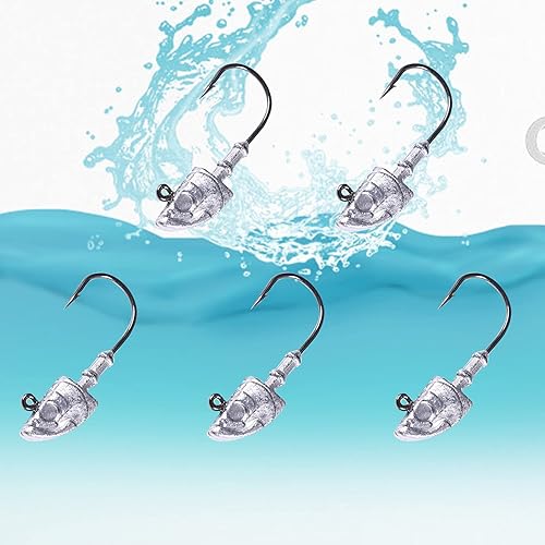 Miniatura 10 de Swimbait Jig Head Jig Head Flats Jig Head Bait Spin Head Jigs - Cabeza de pez realista, 5 unidades