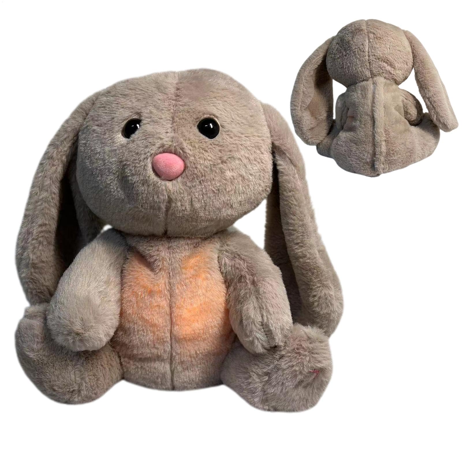 28cm Stuffed Animal That Sleeping Otter Koala with Sensory Music, Adjustable Rhythmic Breathing Lights for Relaxation, Rabbit Plush Rabbit, Rabbit Music