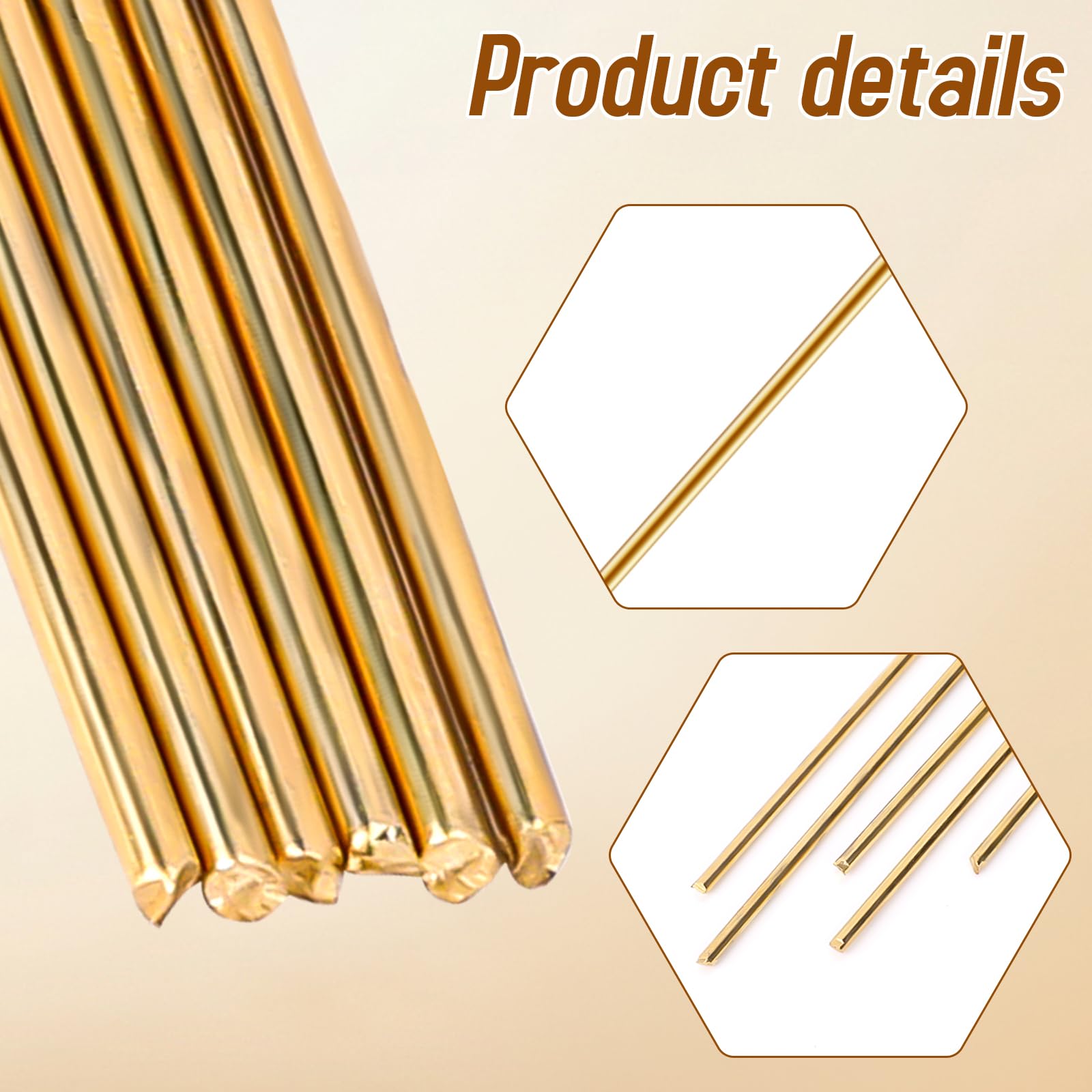 sourcing map 5mm Diamètre 150mm Longueur Tige Laiton Solide Rond Tour Barre Stock pour Bricolage Artisanat 4Pcs