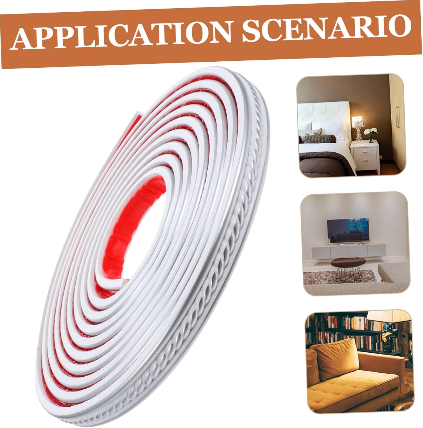 Uonlytech Peel and Stick Molding Trim Wall Ceiling Decorative Molding DIY Home Decor Self Adhesive Crown Trim Silver