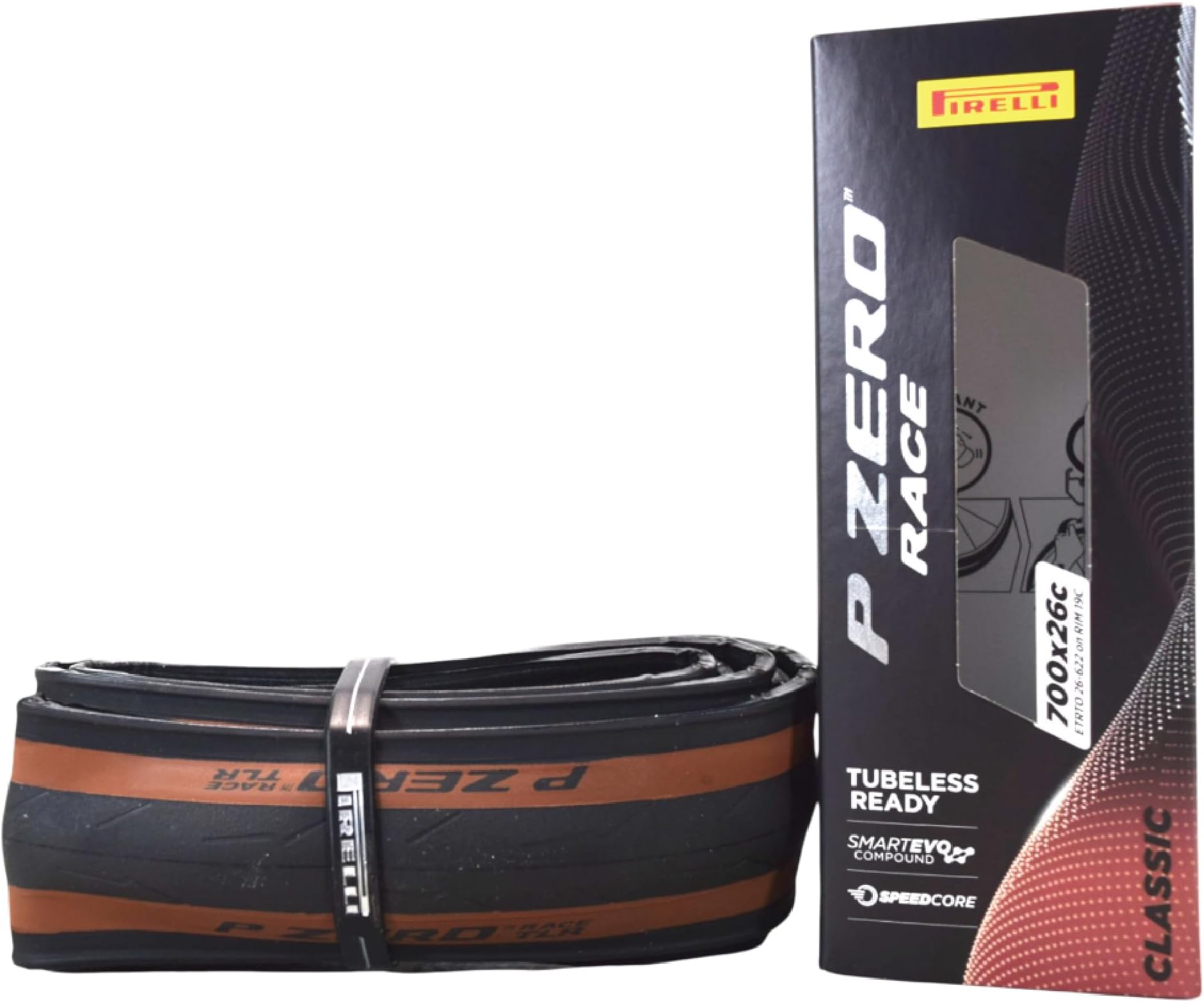 P Zero Race TLR Classic 26-622 (700 x 26c) Road Bike Tire - Italian-Made Tech, Speedcore 120tpi Casing, Aramid Compound - Next-Gen Speed and Smoothness