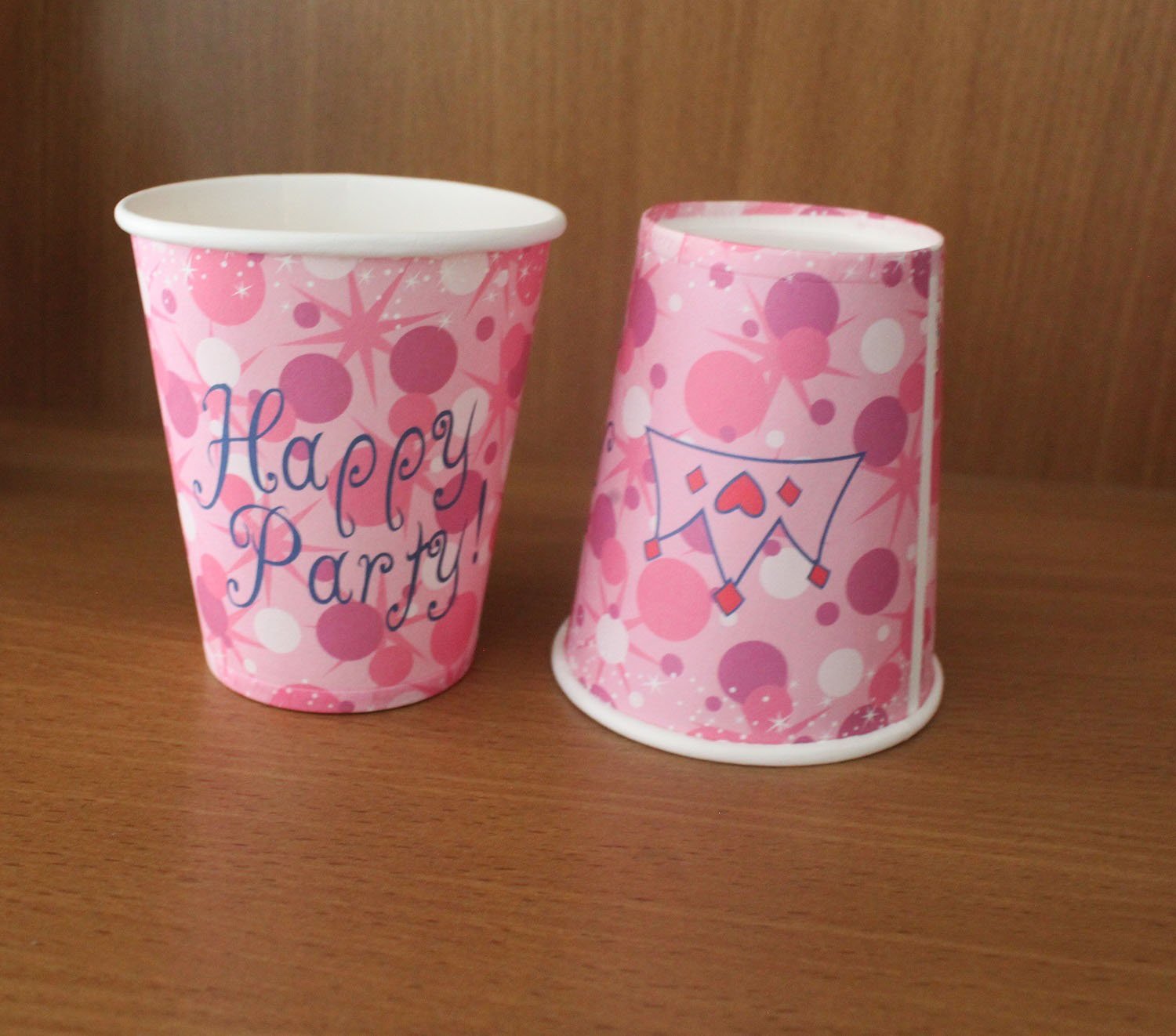GeekGoodies Kids Birthday Party - Paper Glass Birthday Pink (Pack of 12)
