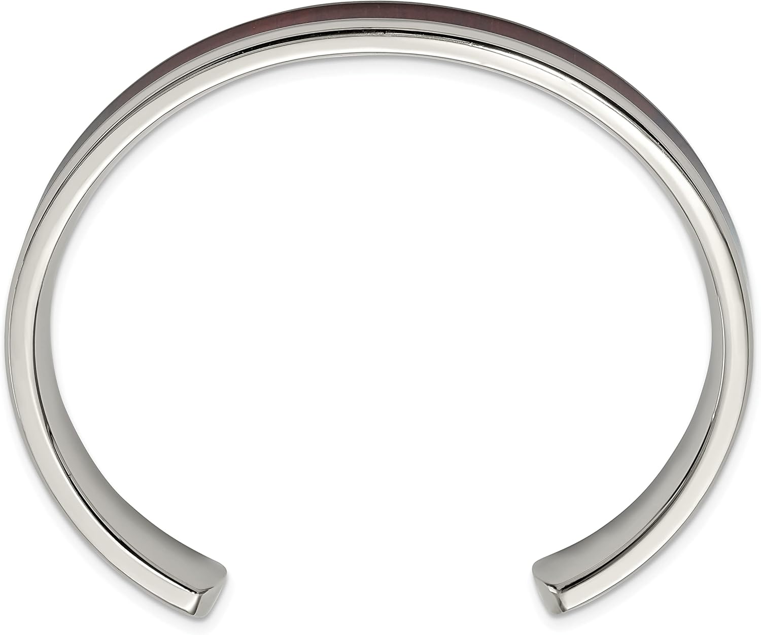 IceCarats Stainless Steel Red Orange Koa Wood Cuff Bangle Bracelet