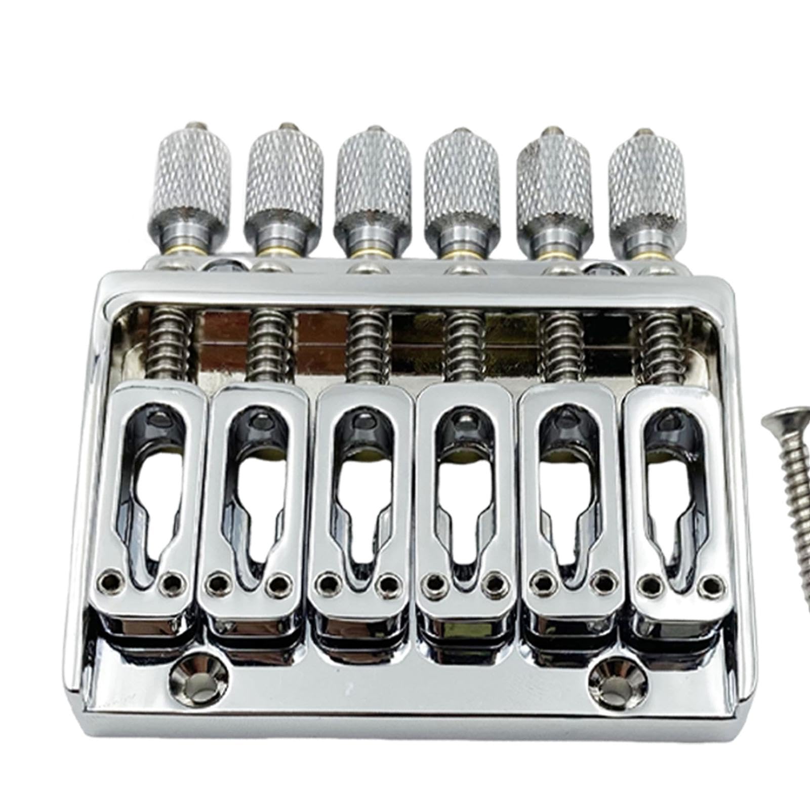 Harilla Pontet de Guitare Sans Tête Assemblage de Pontet Électrique Remplacement de Pièce pour 6 Cordes Fonction En Alliage de Zinc Facile à Installer Convien, Argent