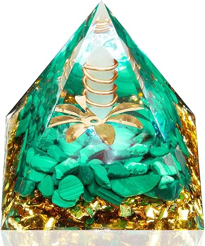 Miniatura 9 de HORNYPOOT Pirámide de orgón de 2 pulgadas para meditación, cristales de amatista y piedras curativas, estante de oficina, escritorio, sala de estar,