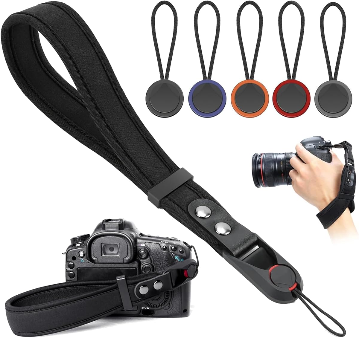 Dtoterul Camera Hand Strap, Camera Hand Strap with Quick Release Adjustable, Camera Strap Wrist Strap for SLR Cameras, Most Cameras (with Tail Rope) : Amazon.de