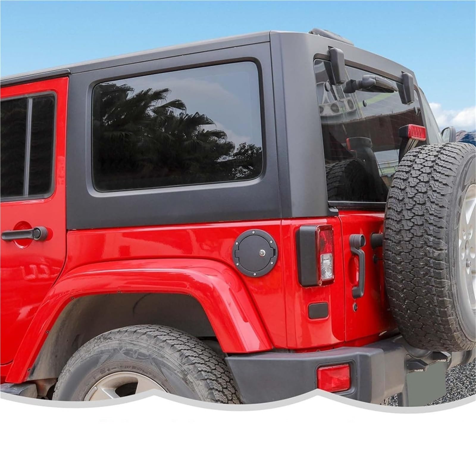 pokrywa wlewu oleju 2007-2018 Pasuje do Jeepa Wranglera JK JKU Czarna aluminiowa pokrywa wlewu paliwa z blokadą pokrywą korka(Black with key)