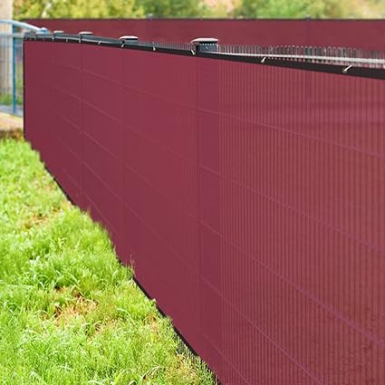 HIPPO - Privacy Screen Fence Heavy Duty Shade Net with Polyester Band, Brass Eyelets & Tie Cords (Burgundy, 1.5 mt X 10 mt)