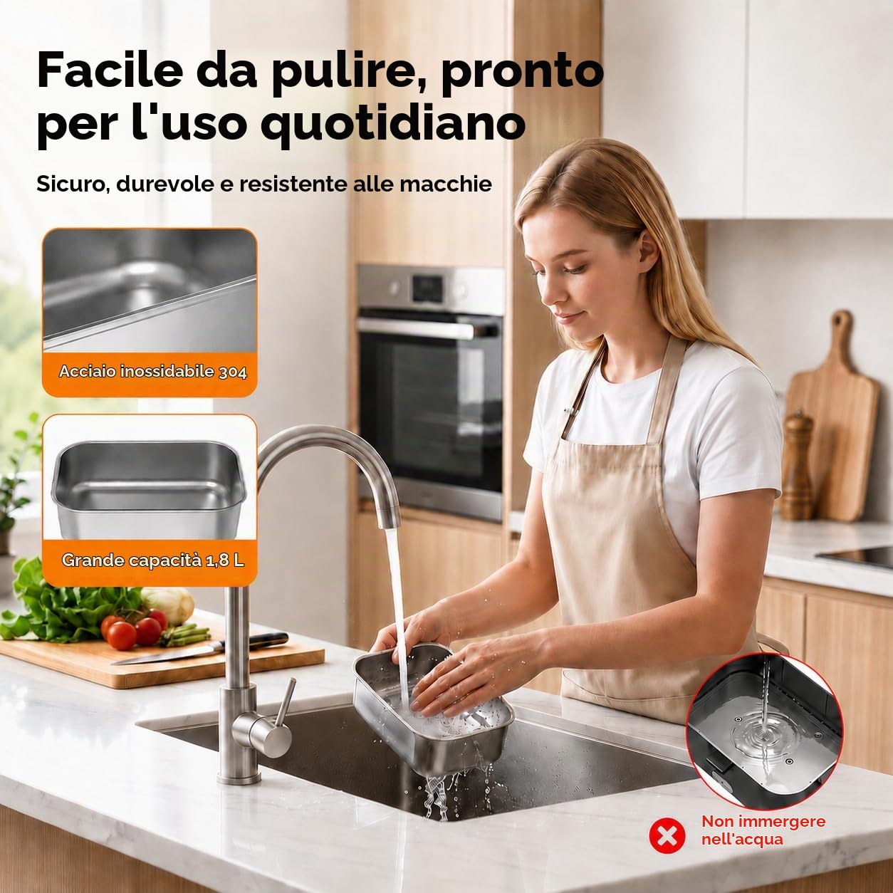 Scaldavivande Elettrico Portatile 120W 1,8L per Auto Casa e Camion | Rimovibile in Acciaio Inox 304, Riscaldamento Rapido, Facile da Pulire, 12V/24V/240V, Forchetta Cucchiaio e Borsa, 0.45L Box