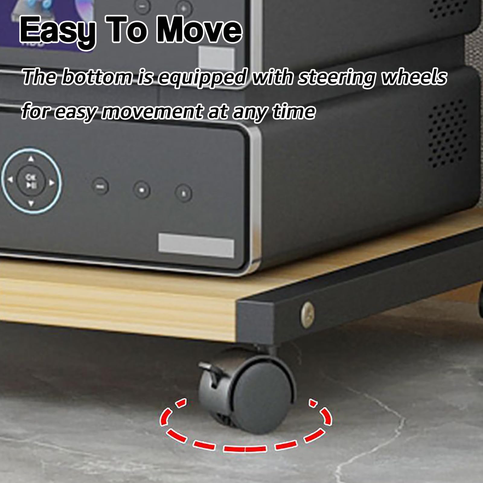 Mobile porta TV con 2 ripiani per console videogiochi, DVD, CD e giradischi, torre di intrattenimento Cact, 50 x 40 x 40 cm, moderno in pelliccia