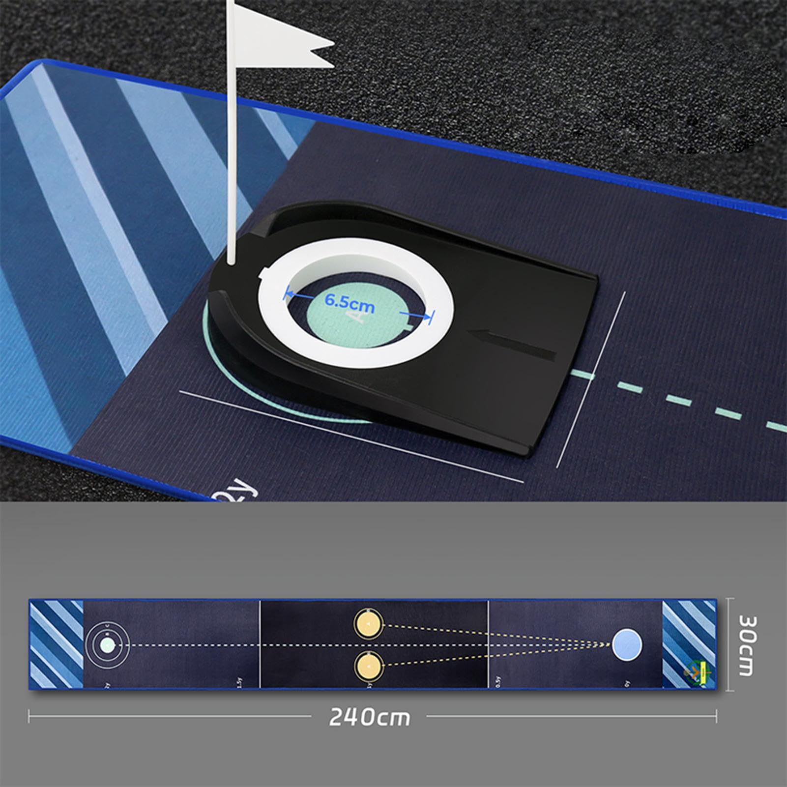 Tapis De Putting pour Intérieur | Tapis De Frappe De Golf D'Intérieur,Simulateur Portable pour Entraînement Détente Maison Hommes