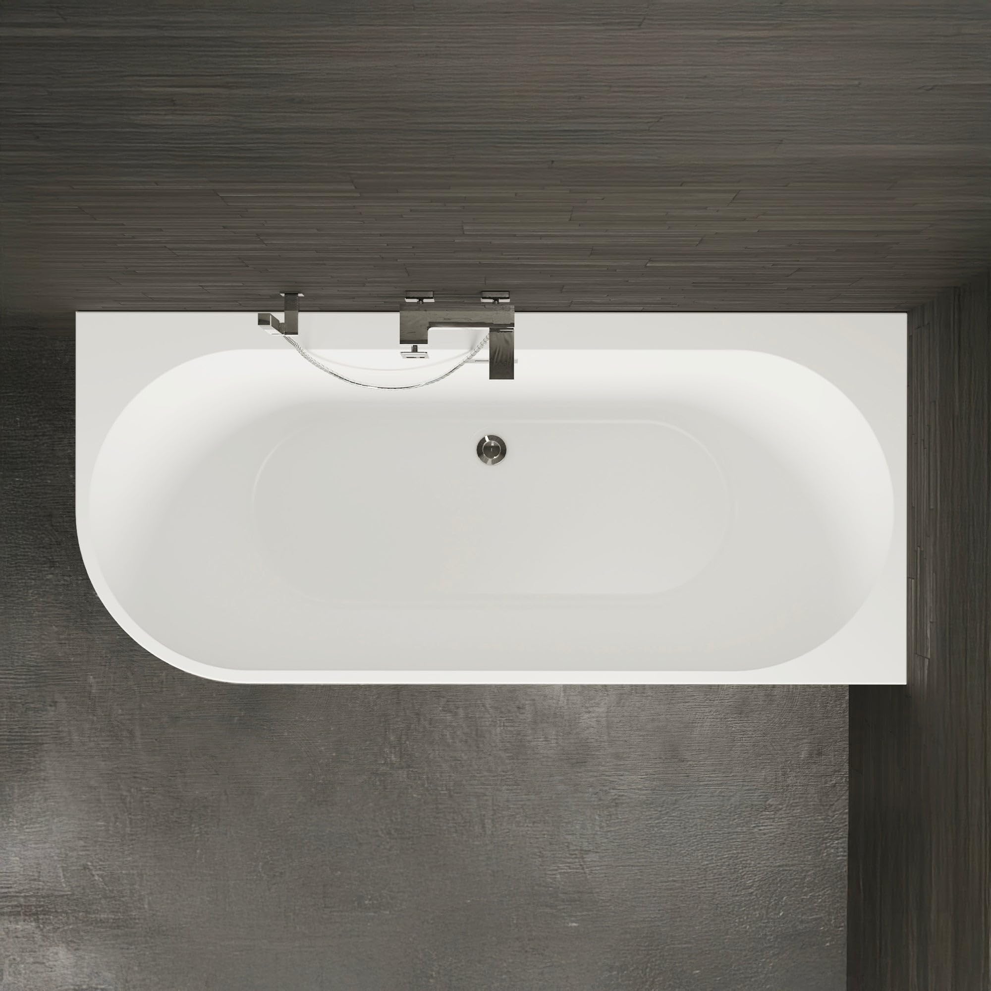 SPALINA CAPRI DROITE - Vasca freestanding a parete Destra L 170 x l 76 cm