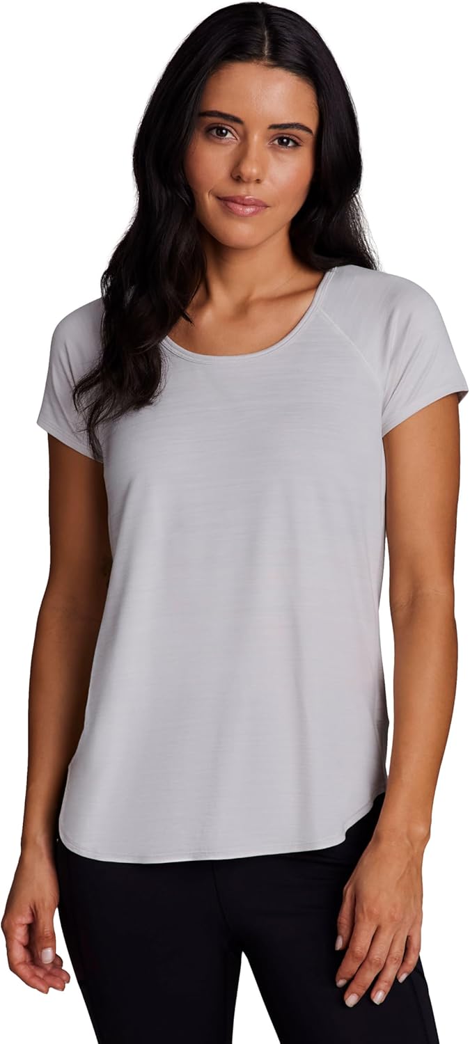 RBX Active Women's Athletic Quick Dry Space Dye Short Sleeve Yoga T-Shirt