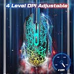 VersionTECH. Gaming Mouse Ergonomic Wired Computer Mouse with 7 Colors LED Backlight, 4 DPI Settings Up to 3600 DPI Compatible for Chromebook Windows 7/8/10/11 XP/Mac/Linux Gamer/Notebook/MacBook