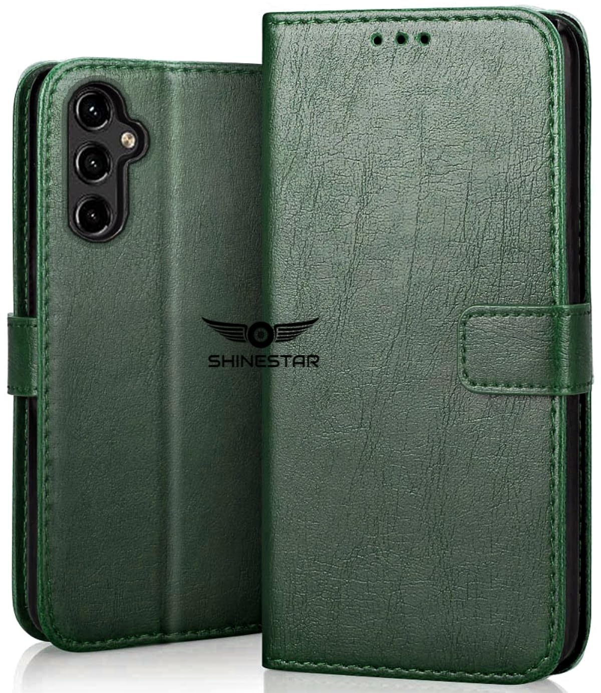 SHINESTAR Samsung Galaxy M14 5G Flip Back Cover | PU Leather Flip Cover Wallet Case with TPU Silicone Case Back Cover for Samsung Galaxy M14 5G - Unique Green (B0CQGLSHK6) Amazon Price History, Amazon Price Tracker