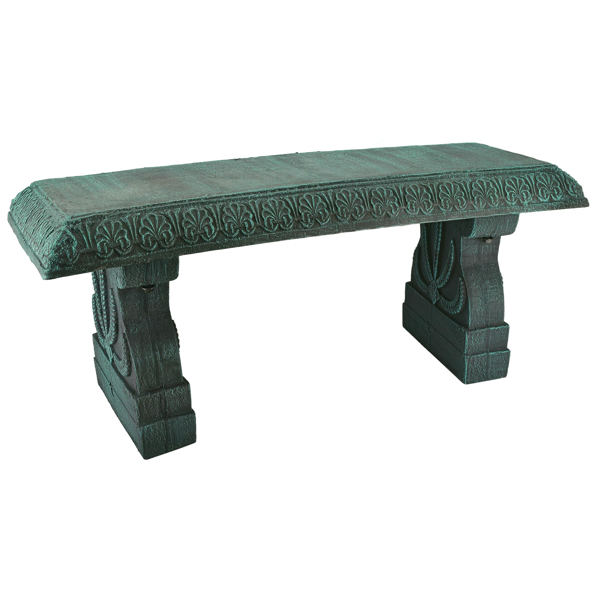 Arcadia Garden Products Outdoor Fiberclay Garden Bench for Patio, Porch, Park, Lightweight and Durable Outside Furniture Decor, Green