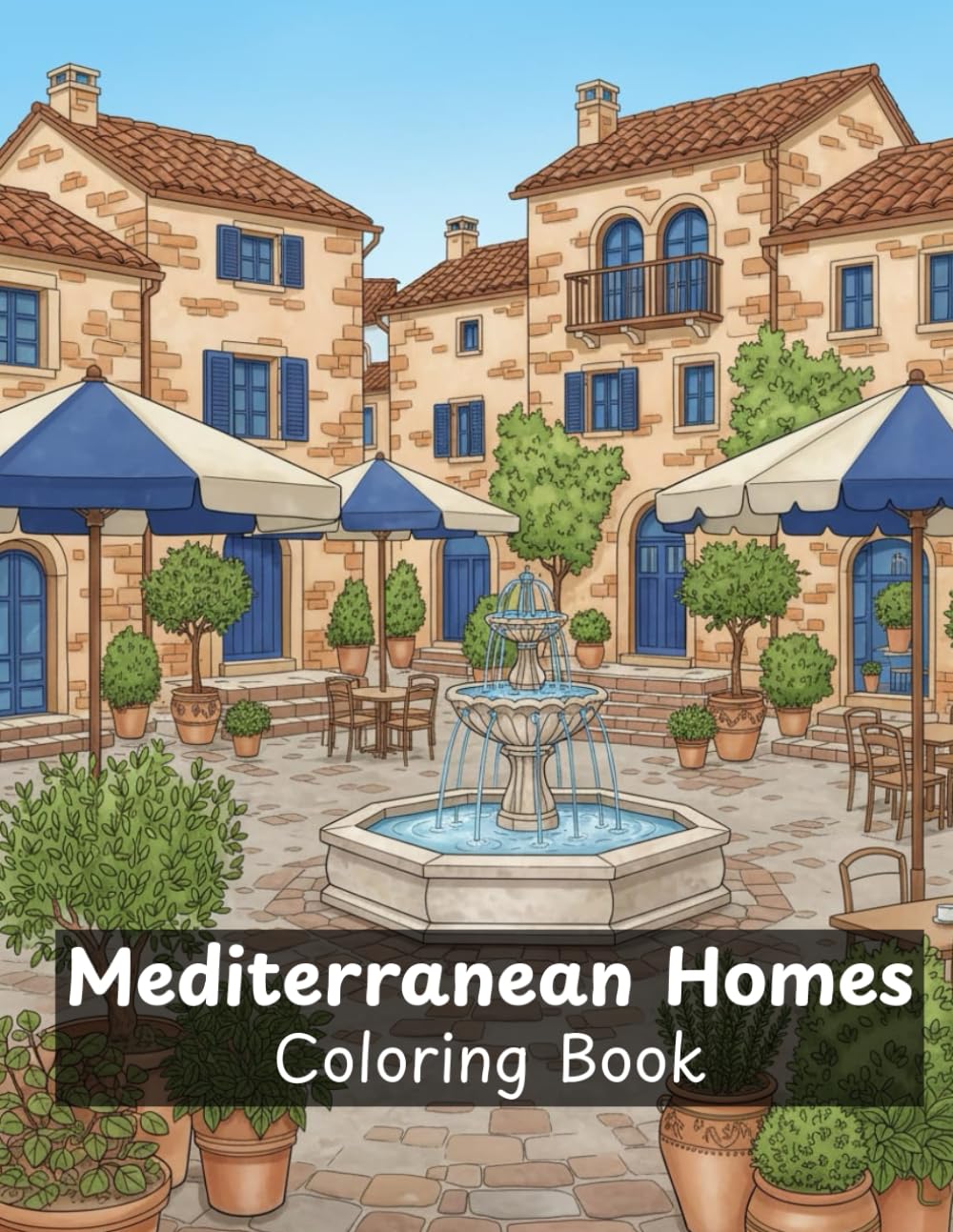 Mediterranean Homes Coloring Book: Beautiful Villas, Coastal Houses & Tuscan Scenes for Relaxation