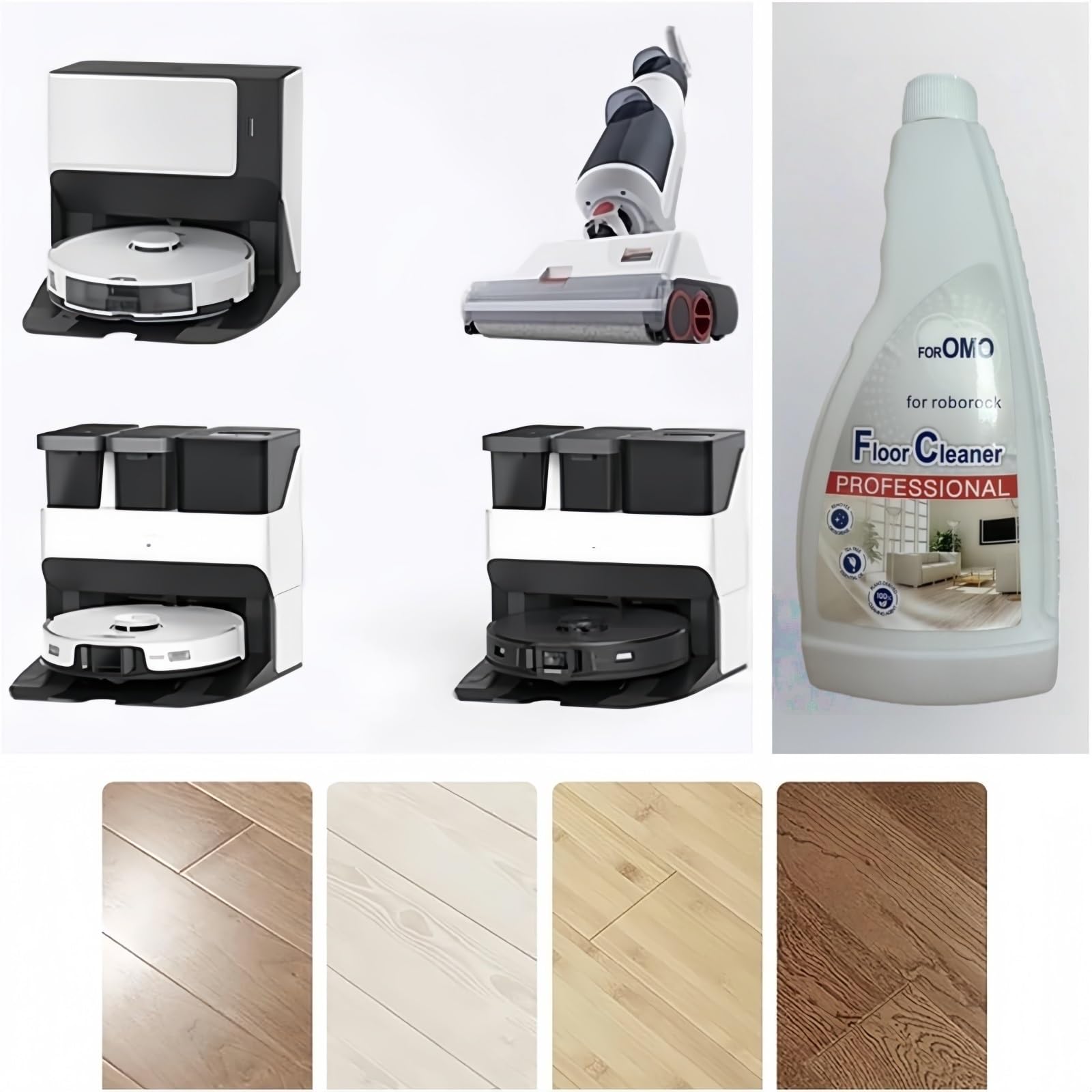 Líquido Limpiador De Suelos Embotellado De 450 Ml. Limpiador De Pisos Compatible Con Roborock S7 S8 S9 Pro MaxV Ultra Dyad F25 U10