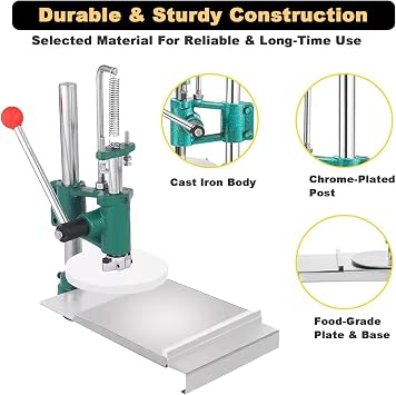 Commercial Machine,Dough Sheeter Pasta Maker, Commercial Stainless Steel Manual Press Machine for Pizza Dough Pastry, Household Pizza Pastry Press Machine for Tortilla, Creating Th