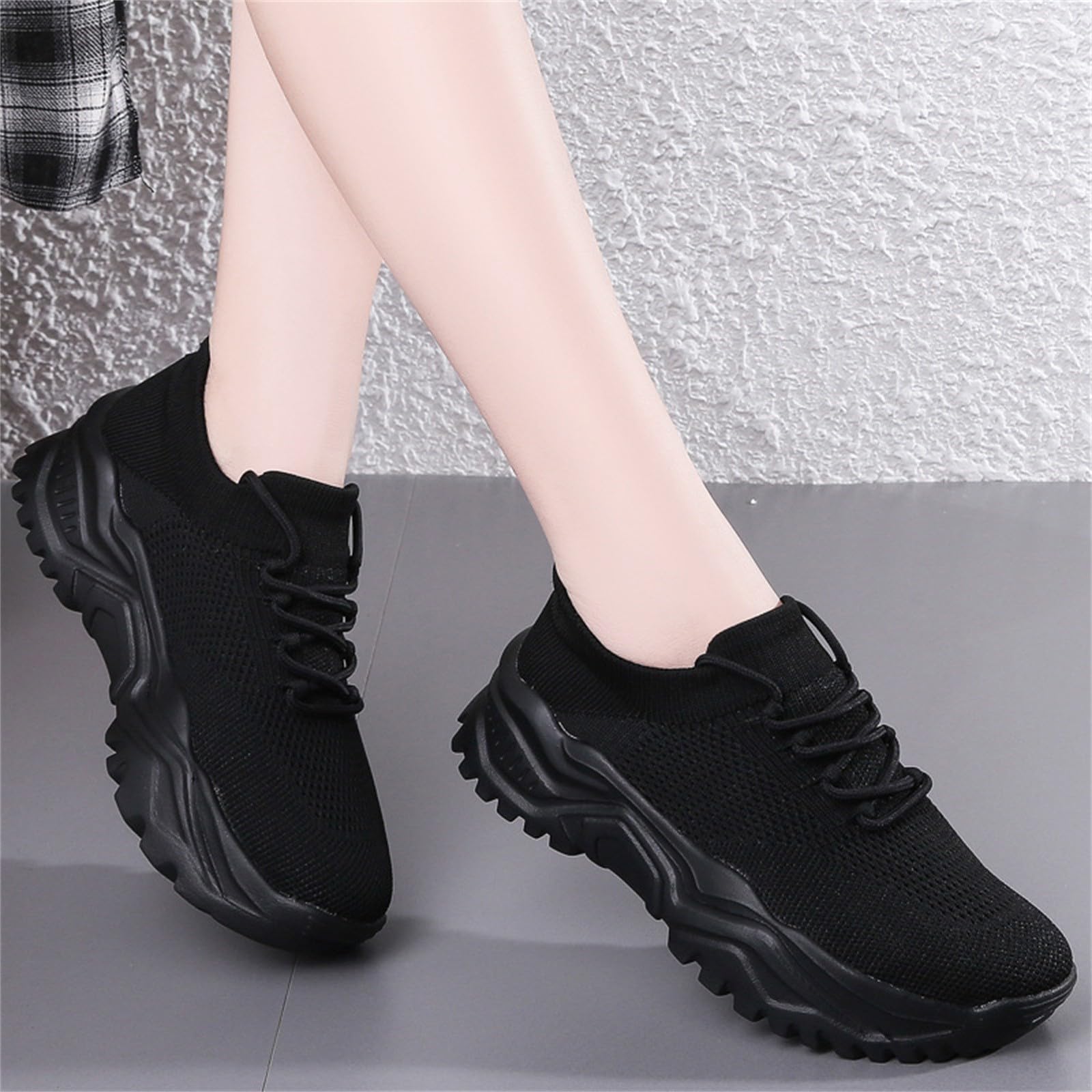 Scarpe Donna Ginnastica Leggere Scarpe Comode per Camminare Comode | Calzature Atletica in Suola Spessa per Passeggiata Invernale Sneakers Ragazza Concezione Ergonomica Pelle Sintetica
