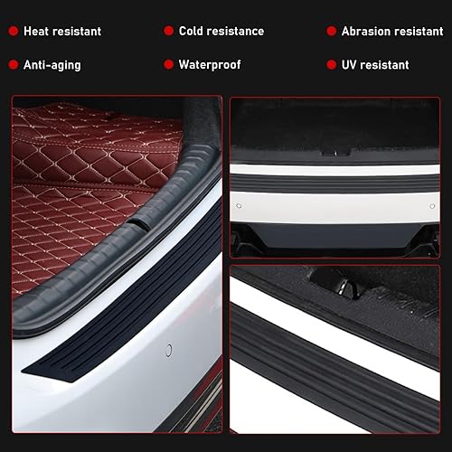 Miniatura 6 de Protector de parachoques trasero de automóvil, adhesivo de goma resistente a los arañazos, cubierta antideslizante para puerta del maletero,