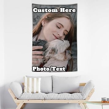 Cowear Custom Wall Backdrop Decor Personalized Funny Posters Custom Flags Custom Poster For Wall Room Tapestry Make Your Own Poster for Bedroom Aesthetic 60 * 40inch Vertical