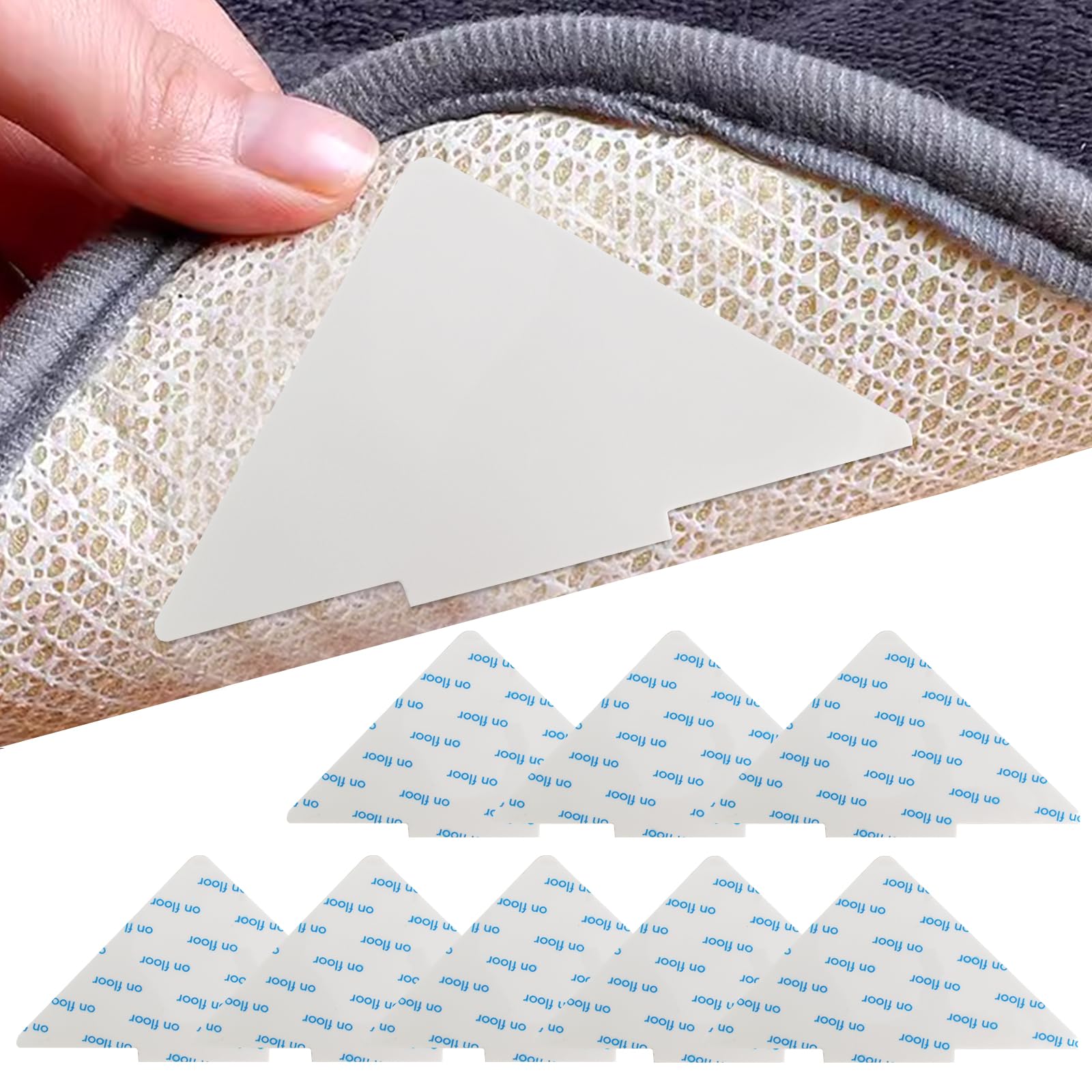 Antiscivolo Per Tappeti 8 Pezzi | Pinze Lavabili Per Pavimenti Legno E Piastrelle | 10x10 Cm | Riutilizzabili - Foto 4