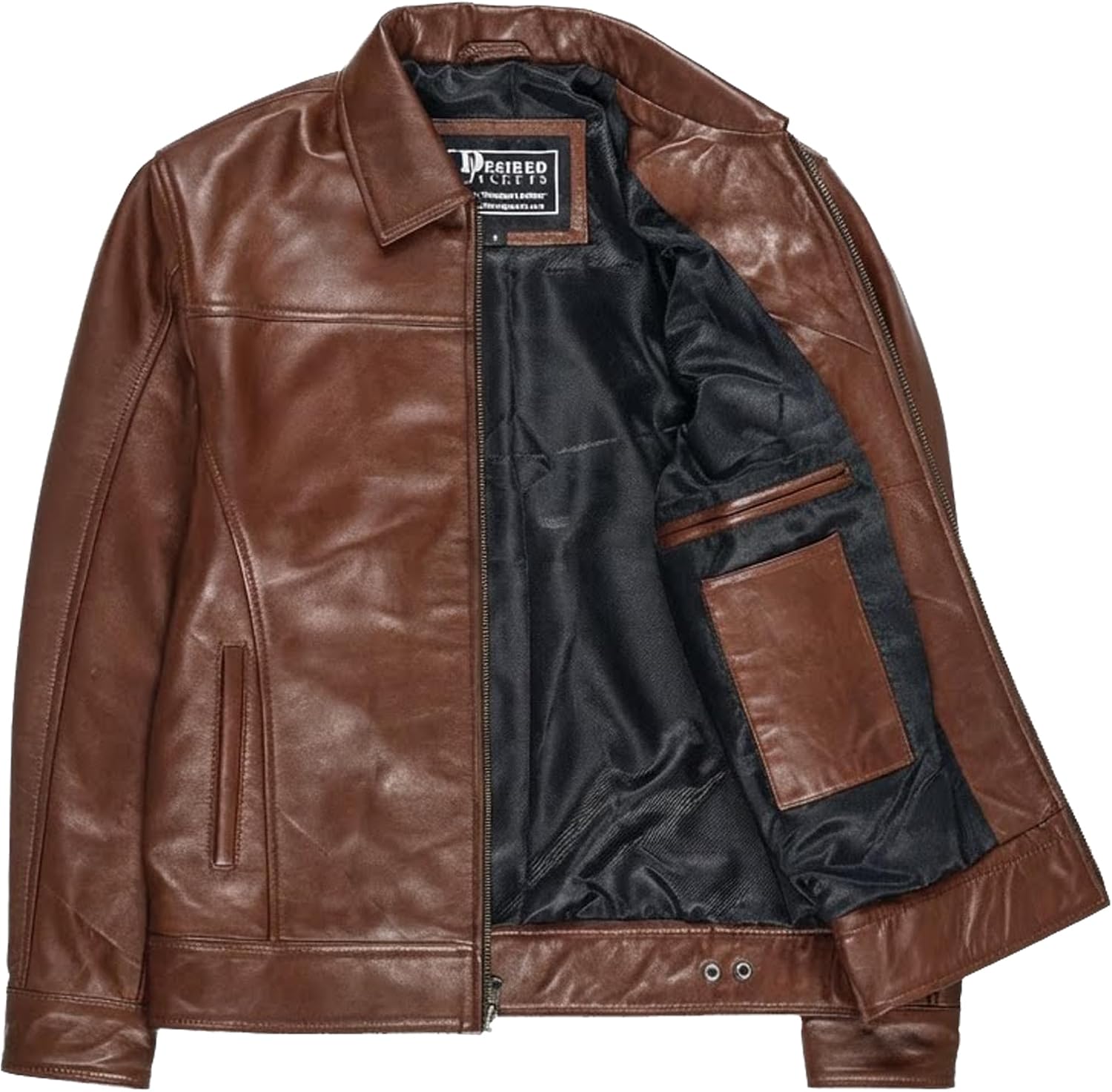 Mens Leather Jacket - Real Lambskin Classic Vintage Style Leather Jackets For Men Brown Leather Jacket for Mens