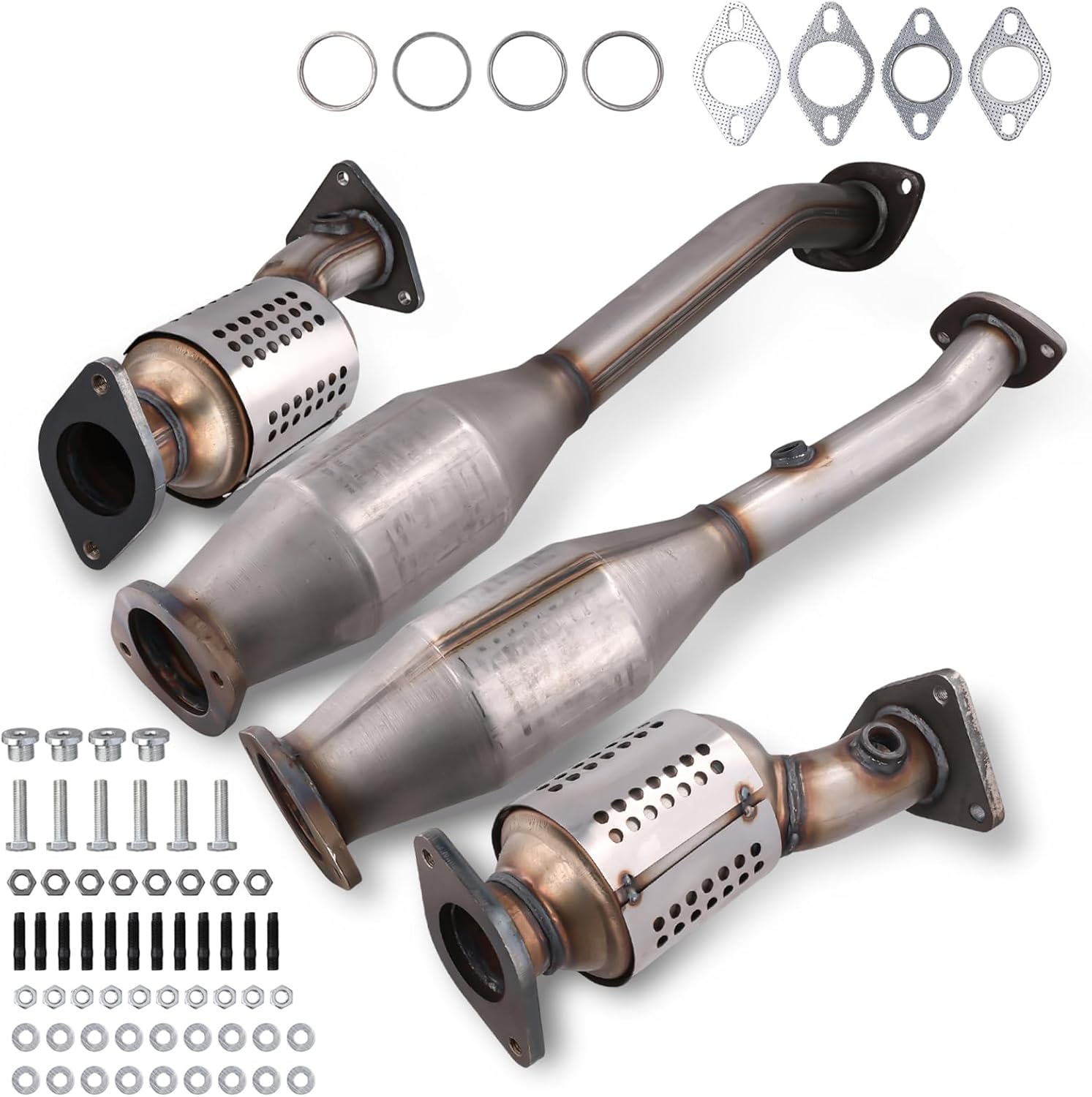 Catalytic Converter Set For Nissan Frontier 2005-2019, Pathfinder 2005-2012, Xterra 2005-2015, Equator 2009-2012, NV1500 NV2500 NV3500 2012-2017 4.0L V6, OE# 17171 17172 18218 (EPA Compliant)