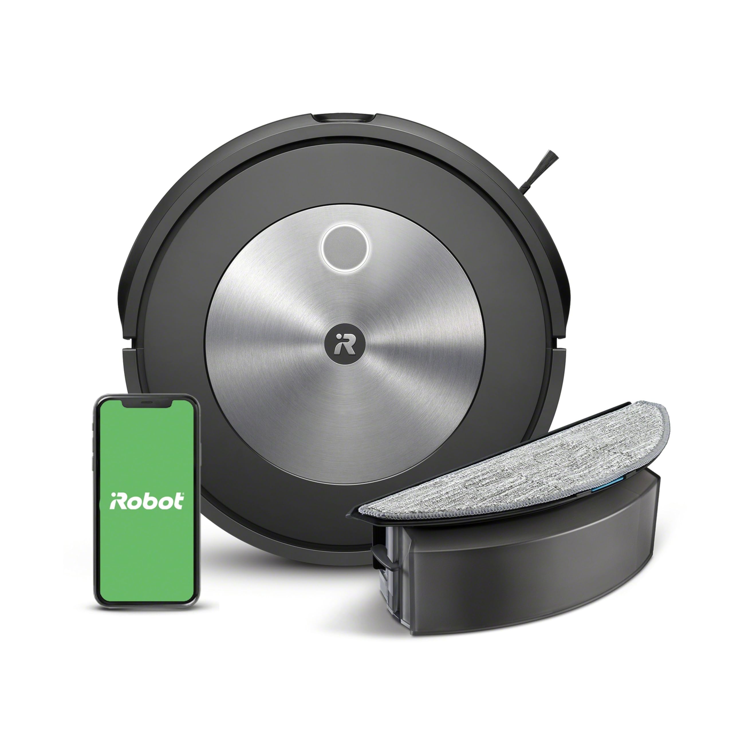 ROOMBA iRobot Combo j5 Robot Vacuum with Optional Mopping - Identifies & Avoids Obstacles Like Pet Waste & Cords, Clean by Room using Smart Mapping, Works with Alexa, Ideal for Pet Hair