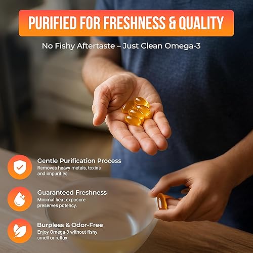 Miniatura 5 de Aceite de pescado omega-3, triple fuerza, 1250 mg, 90 cápsulas blandas, abadejo de Alaska capturado en la naturaleza, sin gluten