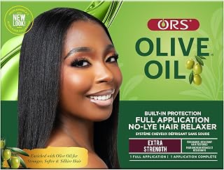 ORS Olive Oil No-Lye Hair Relaxer Extra Strength with Built-In Protection - Salon-Quality Straight Hair at Home