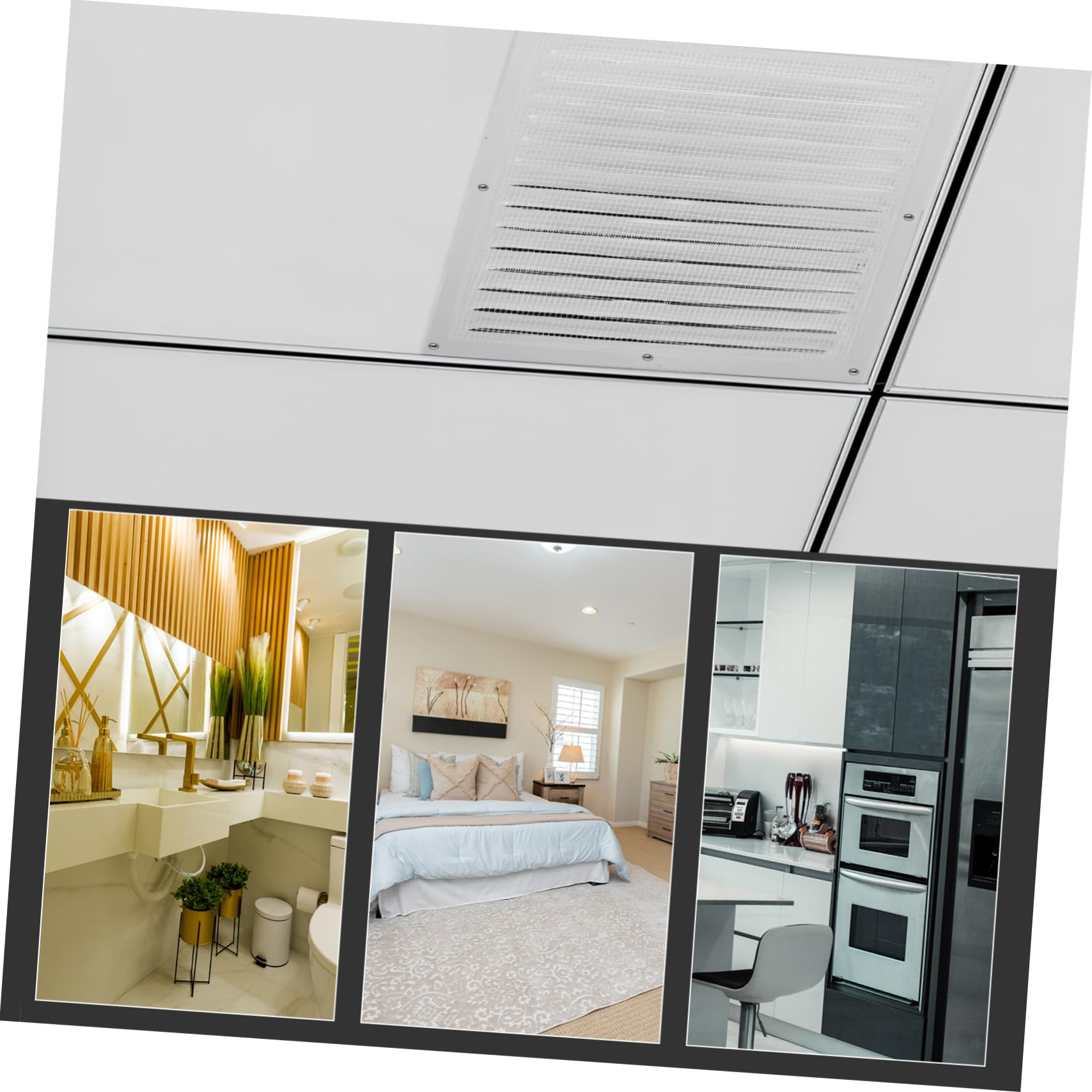 SOIMISS Elegante Griglia di Ventilazione a Soffitto - 2 Pezzi in Alluminio per Condizionatore Sfiato Aria Condizionata Centralizzato
