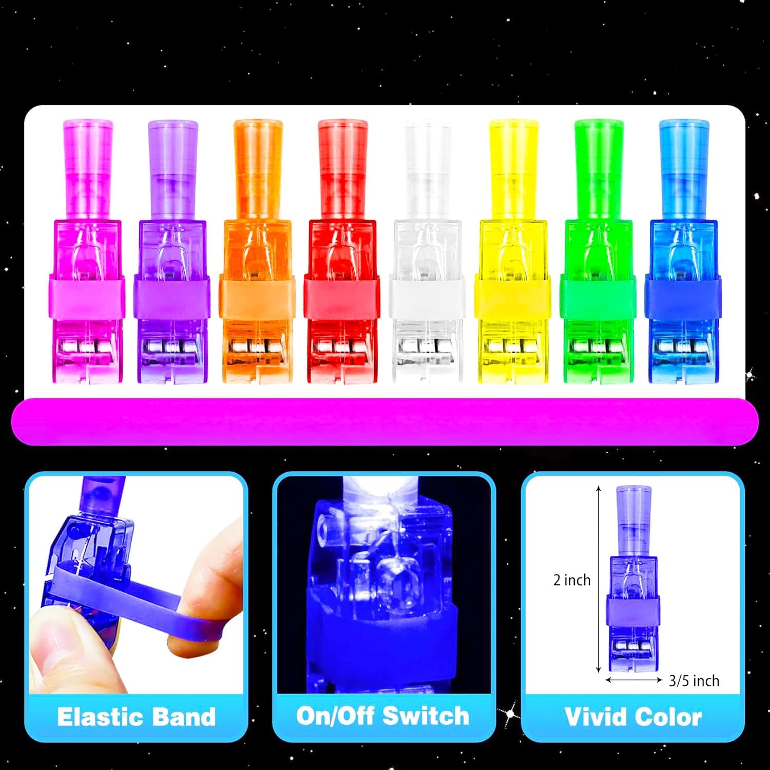 Marvel Finger Projector Lights Party Favor Pack - Bundle with 8 Finger Lights Featuring Avengers and Spiderman Plus Stickers, More | Avengers Party Supplies for Birthday Goodie Bags image 3