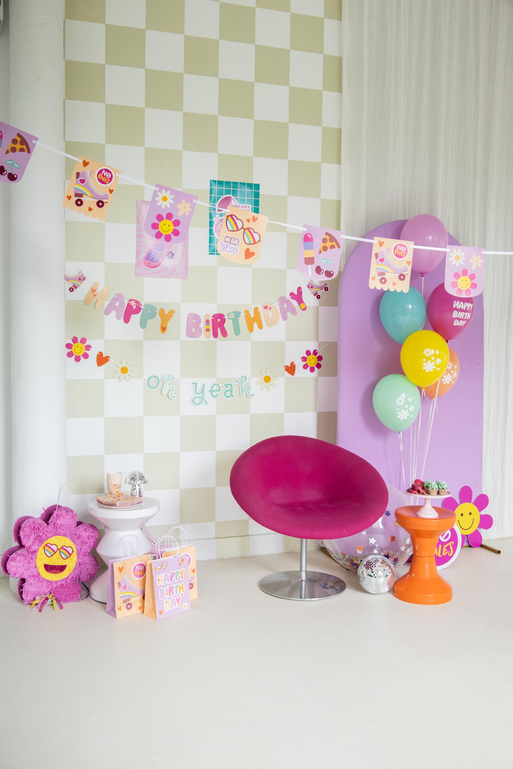 Happy Birthday Girlande - Gänseblümchen Deko Für Kindergeburtstage