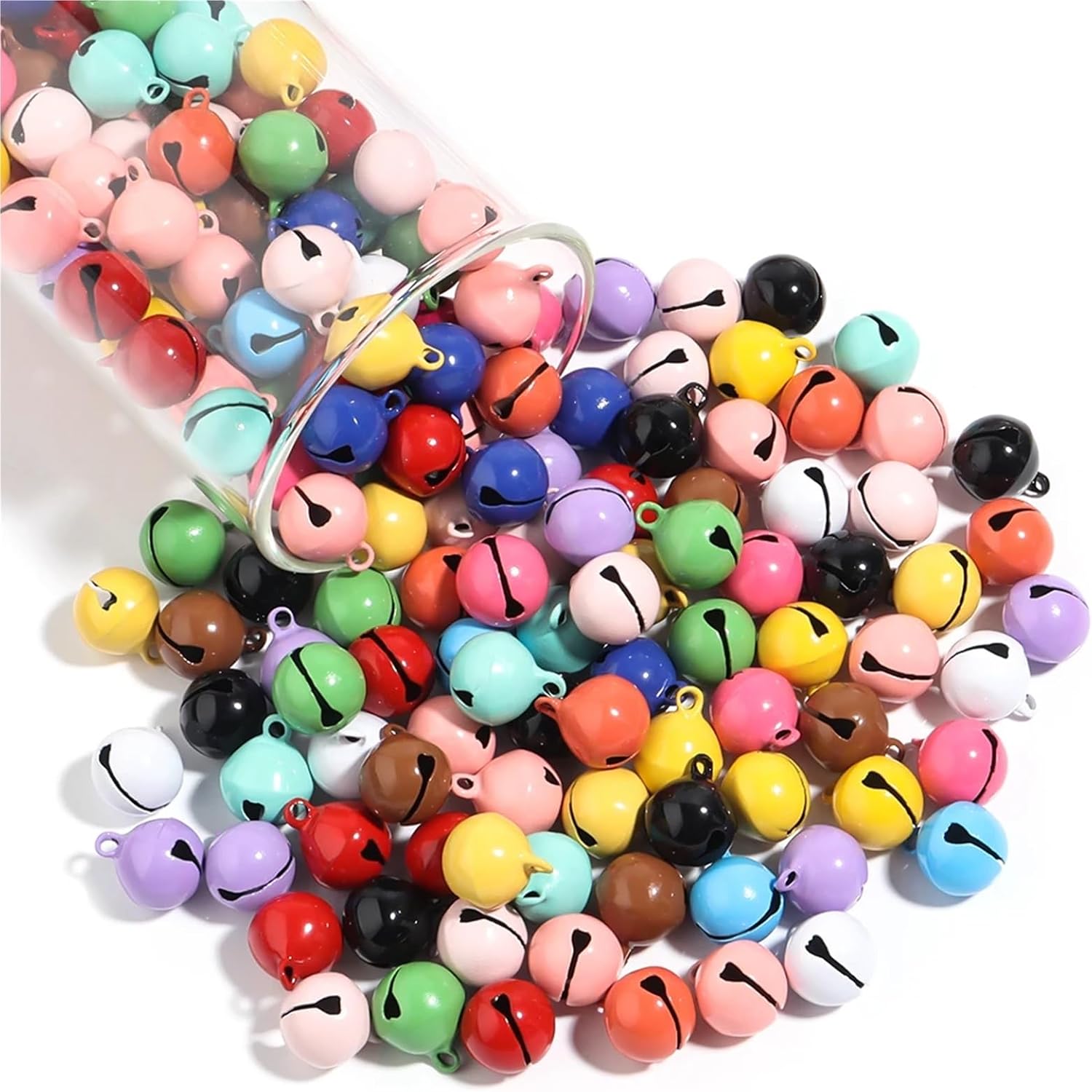 Craft Bells, Bells for Crafts Small for 100pcs/lot Beads Round Mini Bell Loose Bead Jingle Christmas Decoration Gift