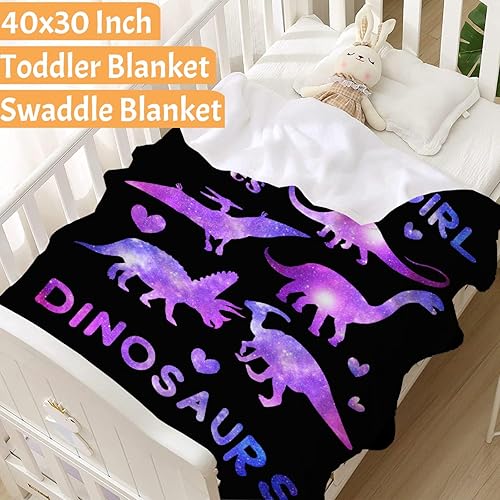 Miniatura 2 de Just A Girl Who Loves Dinosaurs, manta ligera y cálida para sofá, cama, oficina, para todas las estaciones, para regalo, franela súper suave,