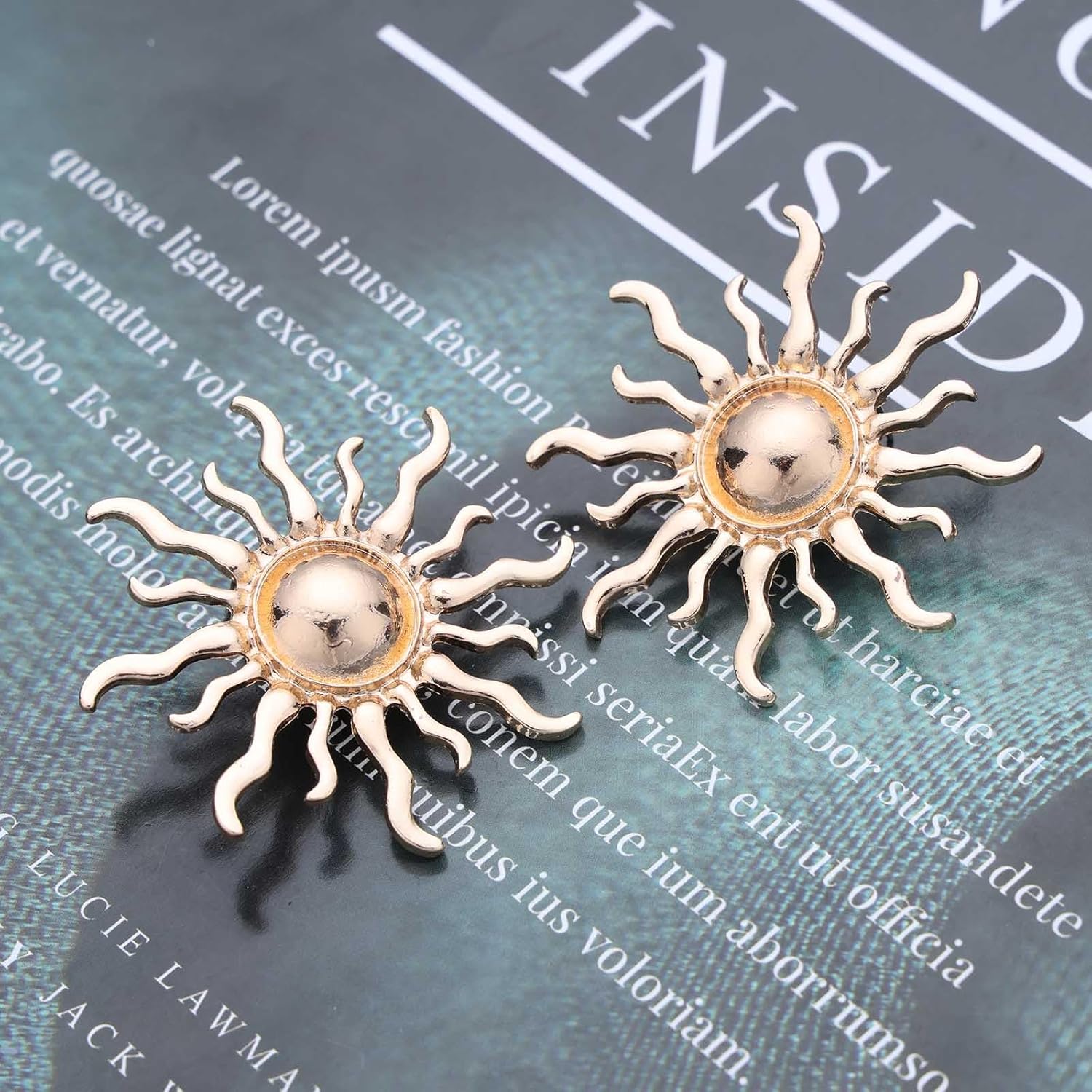 Boho Large Sun Earrings Metal Rising Suns Earring Big Sun Statement Earrings Exaggerated Sunburst Earring for Women(Gold) - Image 5