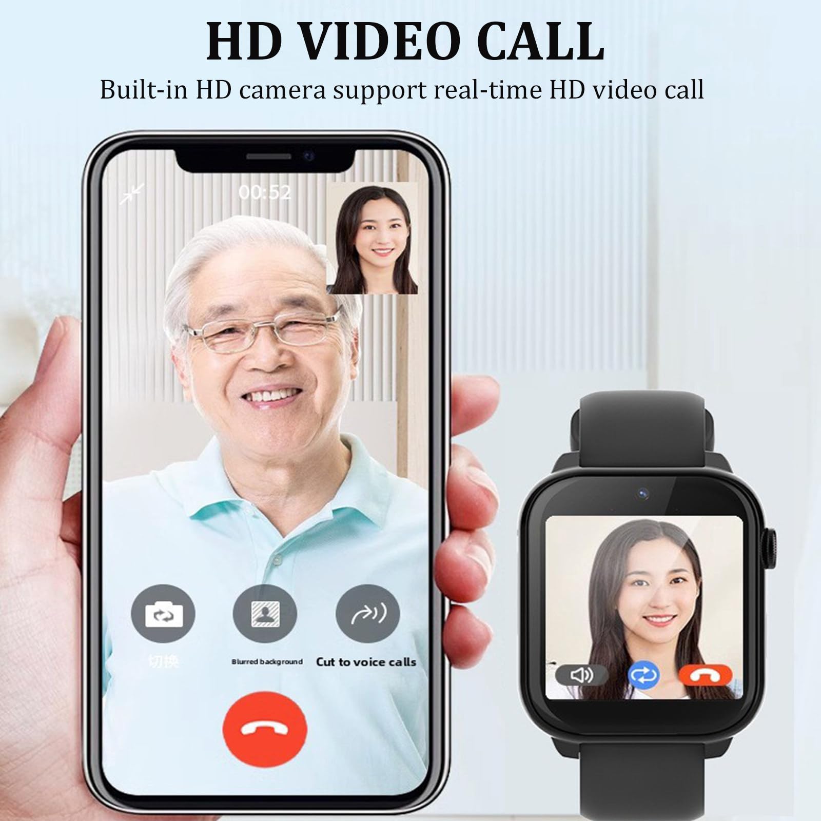 Dispositivos De Alerta De Caídas Para Personas Mayores, Con Detección De Caídas, Rastreador Gps Para Demencia Y Alzheimer, Botón Sos, Monitoreo De Salud, Videollamada HD, Resistente Al Agua Ip67
