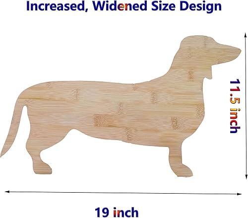 Miniatura 2 de ZMURED Plato de cena de perro lindo para cena de Navidad, plato de cena de perro salchicha de 19 pulgadas, bandeja decorativa de madera, bloque de