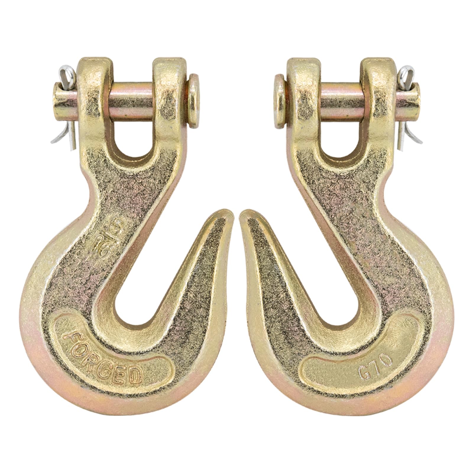 G70 5/16 Clevis Grab Hooks Heavy Duty Chain Hook for Truck Trailer, Chain Forged Alloy Steel Chain Hook for Transport - 5,400 LBS Capacity(2 Pack)