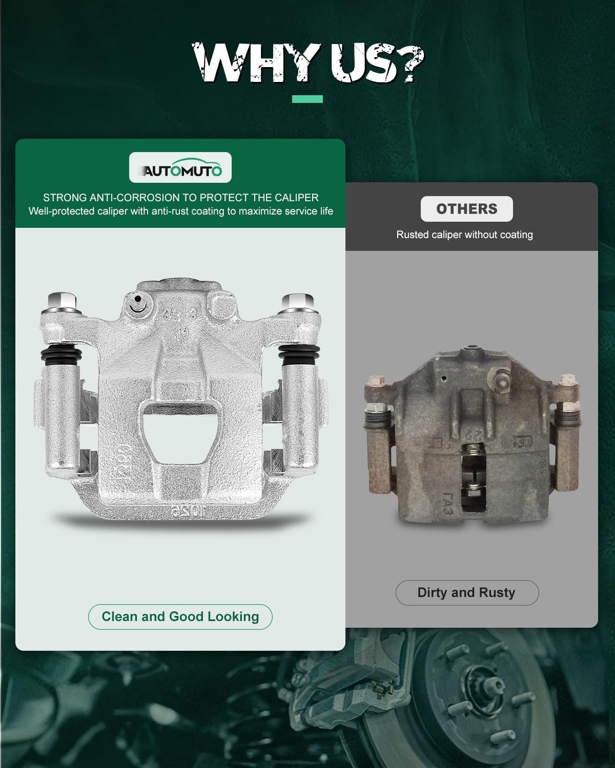 AUTOMUTO Rear Left & Right 19-B2780A 19-B2781A Disc Brake Calipers With Bracket For Nissan Altima 07-12, For Nissan Juke 11-17, For Nissan Maxima 07-08, For Nissan Sentra 11-12 14-16
