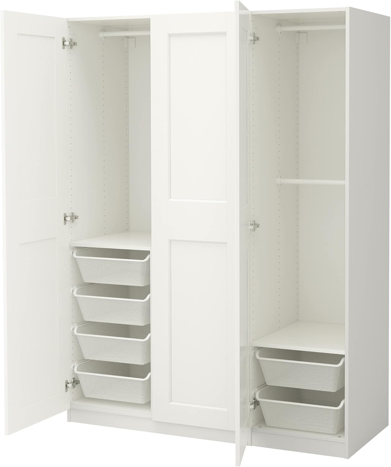 PAX/GRIMO wardrobe, 150x60x201 cm, white/white