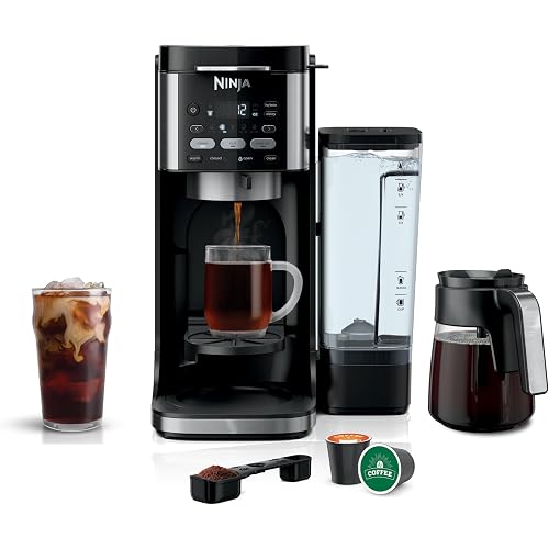 Ninja Drip Coffee Maker | DualBrew™ Pro Hot & Iced Coffee Machine, Single Serve to Carafe | Brew with Pods & Grounds, Compatible with K Cups | 3 Brew Styles, 60oz Removable Reservoir | Black, CFP101